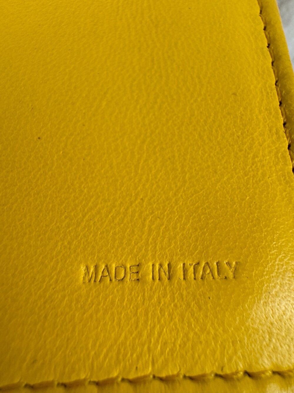 Fendi 2000's Yellow Embossed Nappa Logo Chain Clutch Crossbody Wallet - Picture 8 of 16